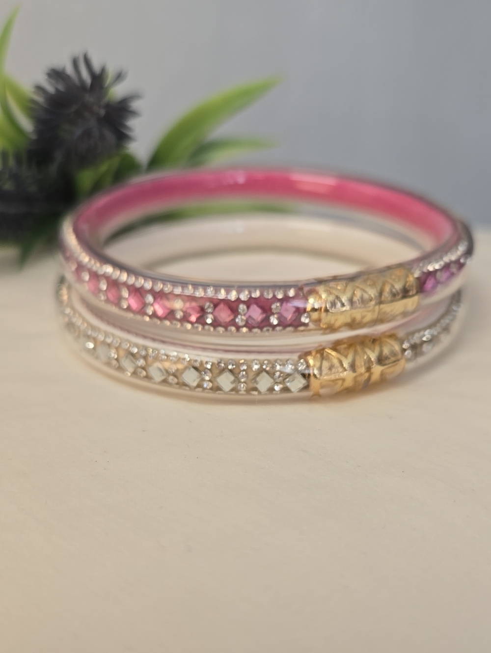 Budha All Weather Bangles In Tzubbie-sized Bangles Infused With Bold 8mm Crystal